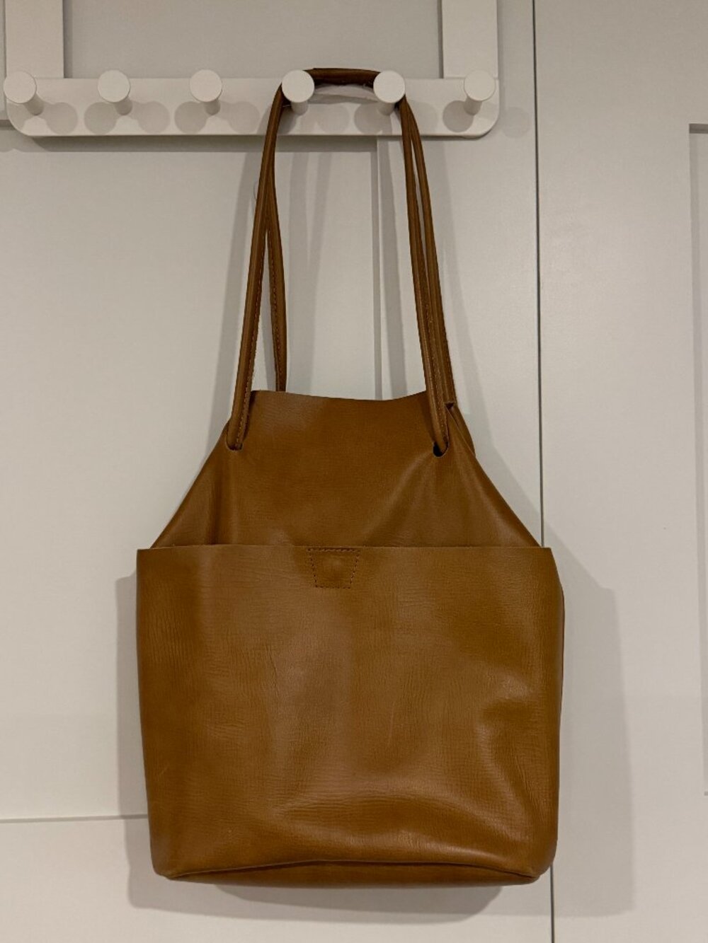 Leather bucket bag
